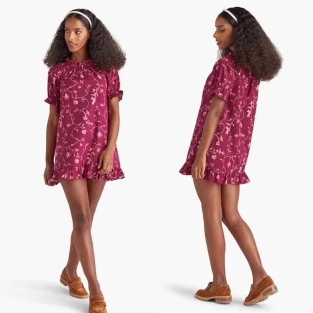 Hill House Home Katherine Nap Dress in Burgundy Botanical